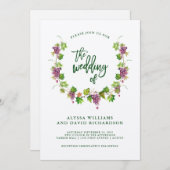 Wijnmakerij bruiloft met rustieke typografie | Kra Kaart (Voorkant / Achterkant)