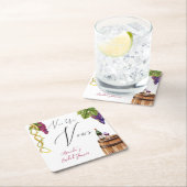 Wijnmakerij Bruiloft Vino Before Vows Bruidsfeest  Kartonnen Onderzetters (Insitu)