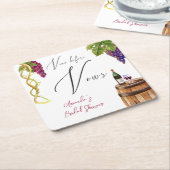 Wijnmakerij Bruiloft Vino Before Vows Bruidsfeest  Kartonnen Onderzetters (Schuin)