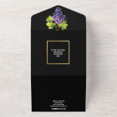 Wijnmakerij bruiloft wijndruiven wijngaard elegant all in one uitnodiging (Buitenkant)