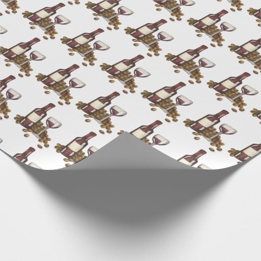 Wijnmakerij glazen fles rode wijn proeven wijngaar cadeaupapier (Hoek)