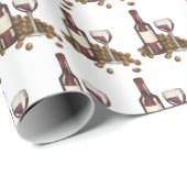 Wijnmakerij glazen fles rode wijn proeven wijngaar cadeaupapier (Rol Hoek)