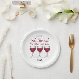 Wijnmakerij glazen fles rode wijn proeven wijngaar papieren bordje