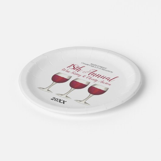 Wijnmakerij glazen fles rode wijn proeven wijngaar papieren bordje (Gekanteld)