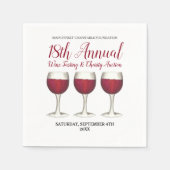 Wijnmakerij glazen fles rode wijn proeven wijngaar servet (Voorkant)