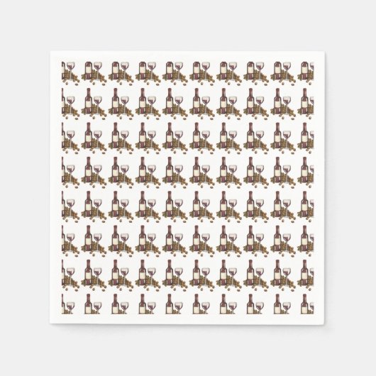 Wijnmakerij glazen fles rode wijn proeven wijngaar servet (Voorkant)