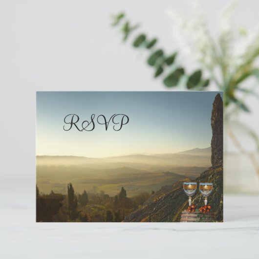 Wijnmakerij of Wijngaard RSVP-kaart met wijnthema Kaart (Staand voorkant)