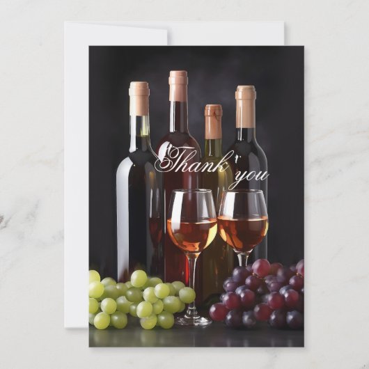 Wijnmakerij of Wijngaard Wijn Trouwfoto Bedankkaart (Voorkant)