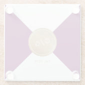 Wijnmakerij paarse minimalistische moderne bruilof glazen onderzetter (Achterkant)