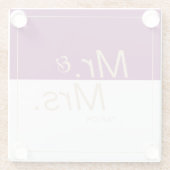 Wijnmakerij paarse minimalistische moderne bruilof glazen onderzetter (Achterkant)