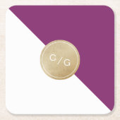 Wijnmakerij paarse minimalistische moderne bruilof kartonnen onderzetters (Voorkant)