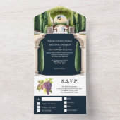 Wijnmakerij Toscaanse wijngaard al fresco tafeldru All In One Uitnodiging (Binnen)