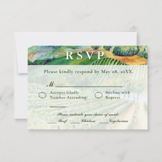 Wijnmakerij Trouw RSVP Kaarten Aangepaste Wijnkaar (Voorkant)