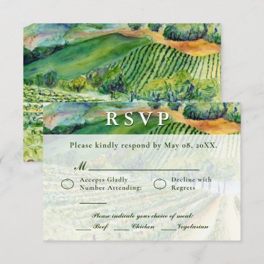 Wijnmakerij Trouw RSVP Kaarten Aangepaste Wijnkaar (Voorkant / Achterkant)