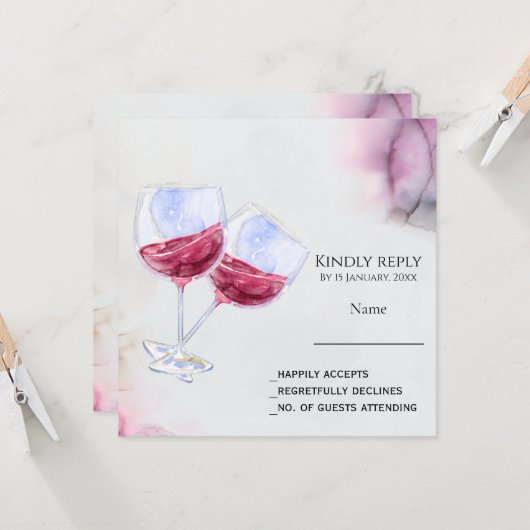 Wijnmakerij vrijgezellenfeest kaart (Voorkant / Achterkant in situ)