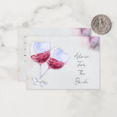 Wijnmakerij vrijgezellenfeest notitiekaartje (Voorkant / Achterkant in situ)