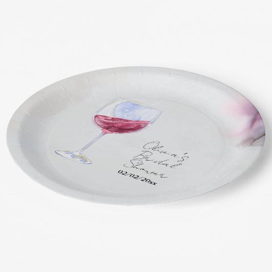 Wijnmakerij vrijgezellenfeest papieren bordje (Gekanteld)