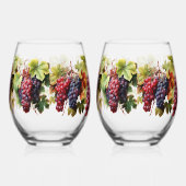 wijnmakerij Waterverf Druiven Grapevine Wijnglas Zonder Voet (Rechts)