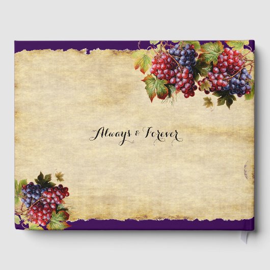 Wijnmakerij Wedding Grape Vine Rustic Paper Gastenboek (Achterkant)