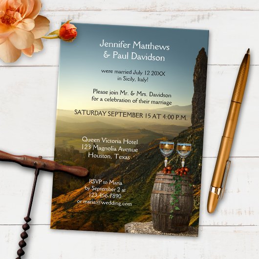 Wijnmakerij wijn thema trouwkaart kaart