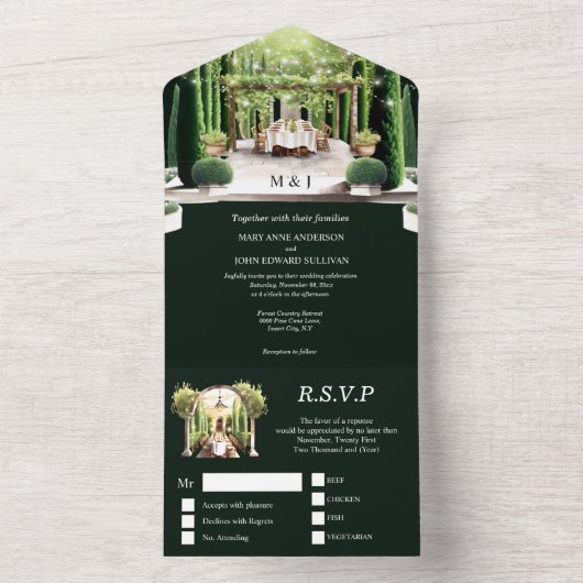 Wijnmakerij wijngaard al fresco fine dining lights all in one uitnodiging (Binnen)