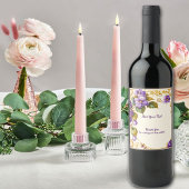 Wijnmakerij Wijngaard Bruiloft Paarse Druiven Bloe Wijn Etiket