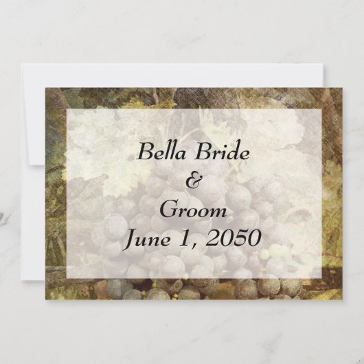 Wijnmakerij Wijngaard bruiloft uitnodiging (Achterkant)