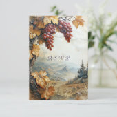 Wijnmakerij Wijngaard Druivenstokken Waterverf RSVP Kaartje (Staand voorkant)