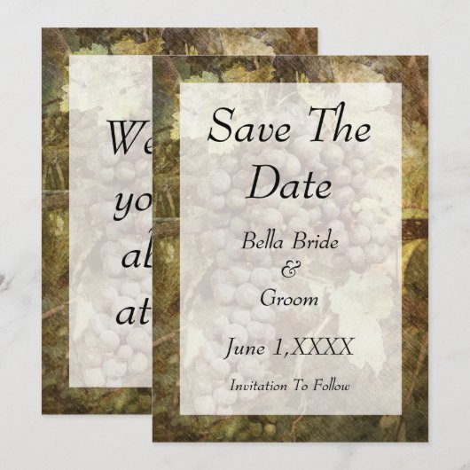 Wijnmakerij Wijngaard Save the Date Kaart (Voorkant / Achterkant)