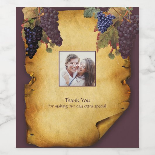 Wijnmakerij Wijngaard Trouw Druivenranken Foto Wijn Etiket (Enkel label)