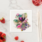 Wijnmakerij Wijngaard Wijn Glas Roze Rozen Servet (Insitu)