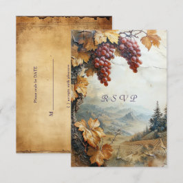 Wijnmakerij Wijngaard Wijnstokken Aquarel RSVP Kaartje