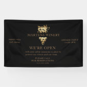 Wijnmakerij Wijnhandel Gouden druiven We zijn open Spandoek (Horizontaal)
