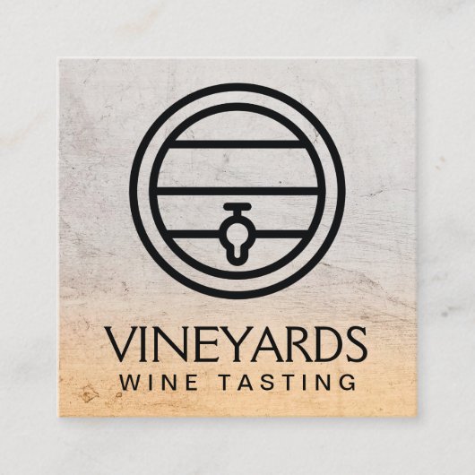 wijnmakerij | Wijnproeverij | vat Vierkante Visitekaartje (Voorkant)