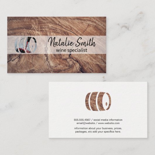 wijnmakerij | wijnproeverij | wijnvat visitekaartje (Voorkant / Achterkant)