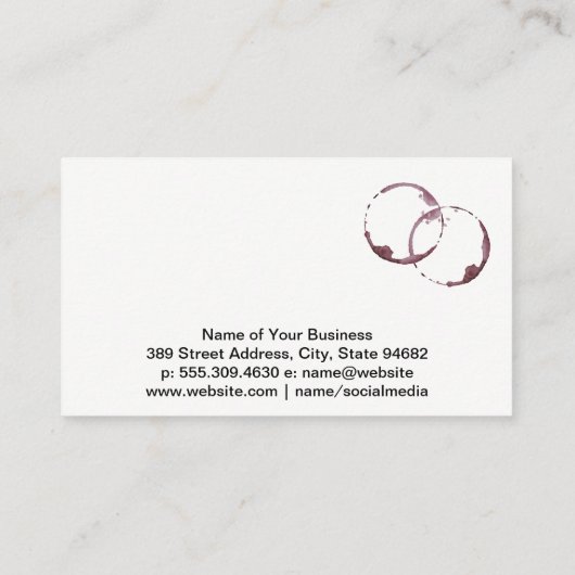 wijnmakerij | wijnvlekken visitekaartje (Achterkant)