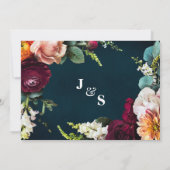 Wijnmarine Vrijgezellenfeest Bourgondische bruilof Kaart (Achterkant)