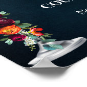 Wijnmarinesubbels en bruinkoolparen huwelijk poster (Hoek)