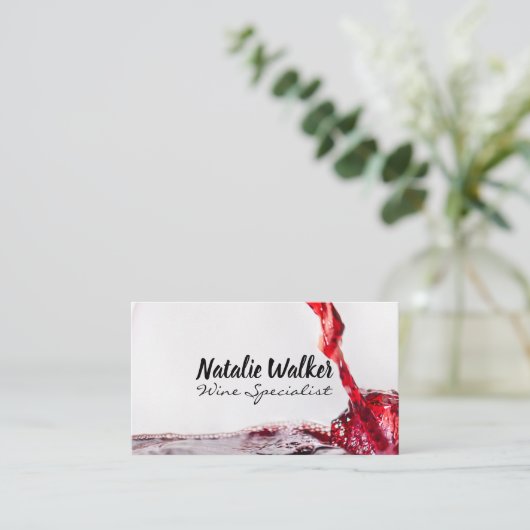 Wijnmeel in glas visitekaartje (Staand voorkant)