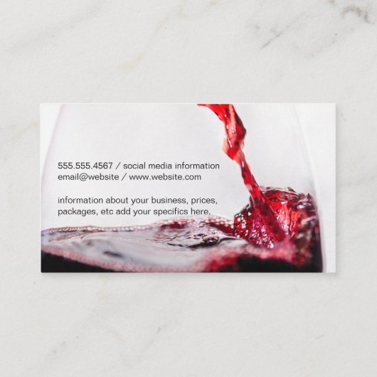 Wijnmeel in glas visitekaartje (Achterkant)