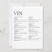 Wijnmenu Papierbord – Elegant Fysiek display Kaart (Voorkant)