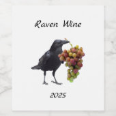 Wijnmerken van Raven Grapes Wijn Etiket (Enkel label)