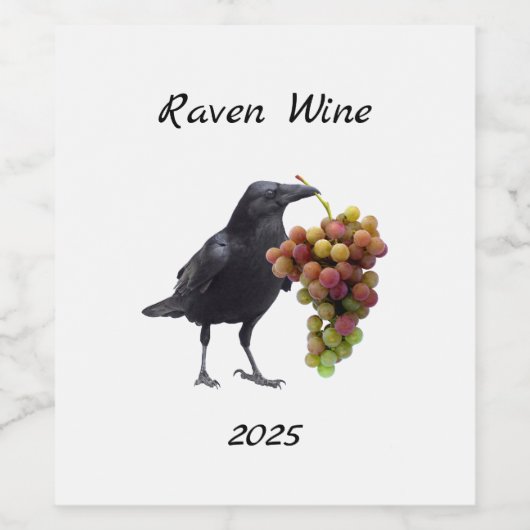 Wijnmerken van Raven Grapes Wijn Etiket (Enkel label)