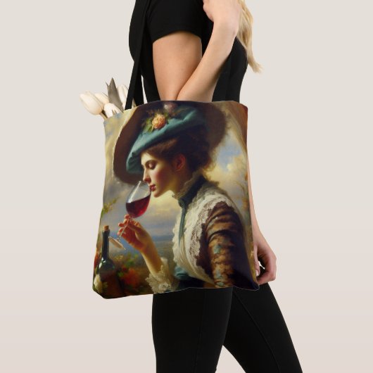 Wijnminnende vrouw tote bag (Dichtbij)