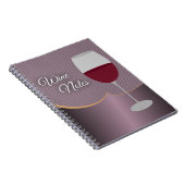 Wijnnoten met Paarse strepen en wijnglas Notitieboek (Rechterzijde)