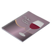 Wijnnoten met Paarse strepen en wijnglas Notitieboek (Linkerzijde)