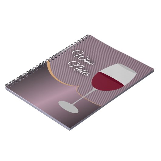 Wijnnoten met Paarse strepen en wijnglas Notitieboek (Linkerzijde)