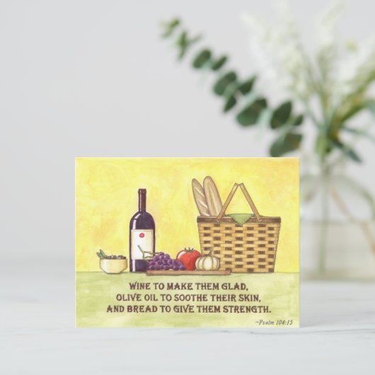 Wijnolie & Brood Inspirerend Briefkaart (Staand voorkant)