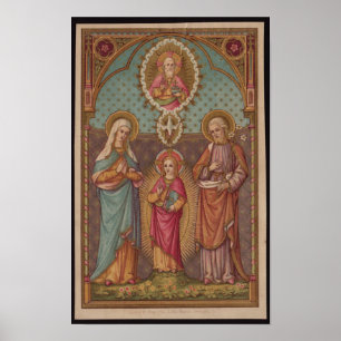 wijnoogst de heilige familie, Jesus-Christus, Poster