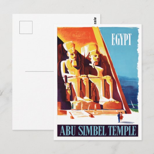 wijnoogstjaar Abu Simbel Egypt Briefkaart (Voorkant / Achterkant)